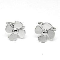 PROPELLER SILVER PLATED CUFFLINKS in Chrome Box