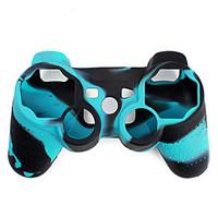 protective dual color silicone case for ps3 controller blue and black