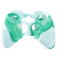 Protective Dual-Color Silicone Case for Xbox 360 Controller (Green and White)