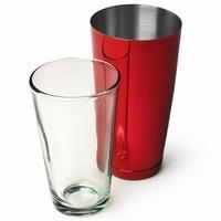 Professional Boston Cocktail Shaker Red (Tin & Glass Set)