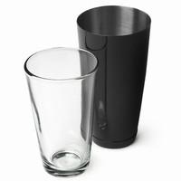 professional boston cocktail shaker black tin glass set