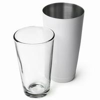 professional boston cocktail shaker white tin glass set