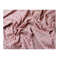 Pretty Floral Print Cotton Lawn Dress Fabric Cerise Pink