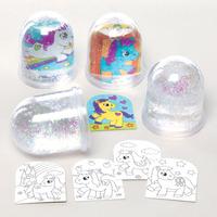 Pretty Pony Colour-in Snow Globes (Box of 4)