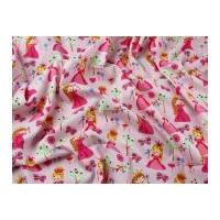 pretty princess print cotton poplin fabric pink