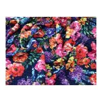Pre Quilted Floral Bonded Stretch Jersey Dress Fabric Multicoloured