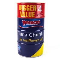 Princes Tuna Chunks in Sunflower Oil 4 Pack
