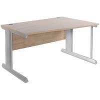 primo cable managed wave desk 1600mm left handed beech