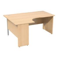 prime panel end crescent desk beech 1800 x 1200 lh