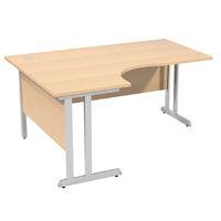 Prime Cantilever Crescent Desk Beech 1400 x 1200 LH