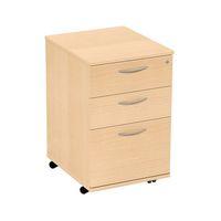 Prime 3 Drawer Mobile Pedestal With File Drawer Beech