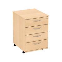 Prime 4 Drawer Mobile Pedestal Beech