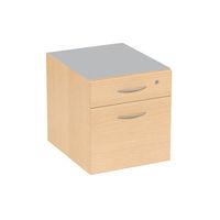 Prime 2 Drawer Fixed Pedestal With File Drawer Beech