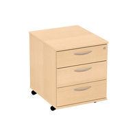 prime 3 drawer mobile pedestal beech