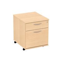 prime 2 drawer mobile pedestal with file drawer beech