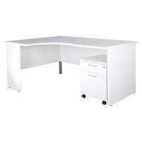 Prime Panel Ended Ergonomic Desk and Mobile Pedestal Prime Right Handed Panel Ended Ergonomic Desk and Mobile Pedestal