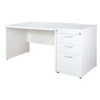 prime panel ended rectangular desk and desk high pedestal prime 1600mm ...