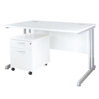 prime rectangular desk and mobile pedestal prime 1600mm rectangular de ...