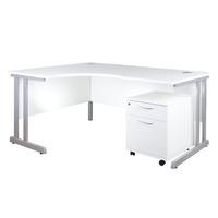 prime ergonomic desk and mobile pedestal prime right handed ergonomic  ...