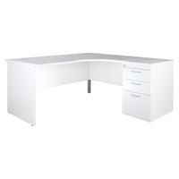 Prime Panel Ended Ergonomic Desk and Desk High Pedestal Prime Left Handed Panel Ended Ergonomic Desk and Desk High Pedestal