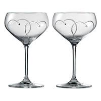 promises two hearts entwined cocktail glasses set of 2