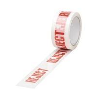 Printed Tape 50mm x 66m Reject Polypropylene Red on White 1 x Pack of
