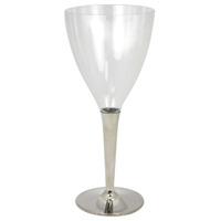 Premium Silver Wine Plastic Glasses