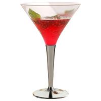 premium silver martini plastic glasses