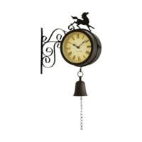 Primrose London Horse and Bell Outdoor Clock with Thermometer