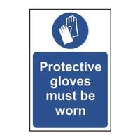 protective gloves must be worn self adhesive sign 200 x 300mm