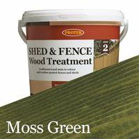 protek shed and fence stain moss green 5 litre