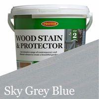 protek wood stain protector sky grey blue 1 litre