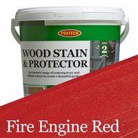 protek wood stain protector fire engine red 5 litre
