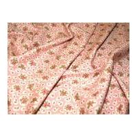 Pretty Floral Cotton Poplin Dress Fabric Pink