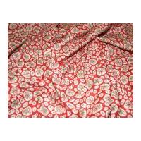 Pretty Floral Cotton Poplin Dress Fabric Raspberry