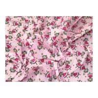 Princess Print Polycotton Dress Fabric Pink