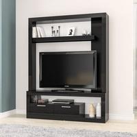 Promo Wooden Entertainment Unit In Black With 2 Drawers