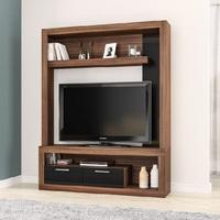 Promo Entertainment Unit In Walnut And Black With 2 Drawers