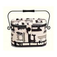 Prym Hobby Large Sewing Basket Cream, Grey & Black