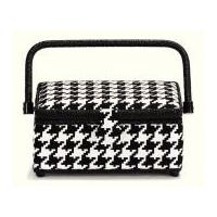 Prym Glencheck Small Sewing Basket Black & White