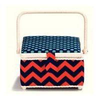 Prym Geometric Medium Sewing Basket 23cm x 23cm x 14cm Red, Blue & Green