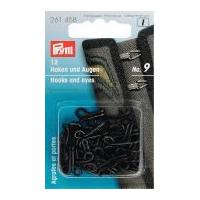 Prym Hooks and Eyes for Jerkins Black