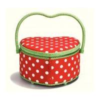 Prym Polka Dots Medium Sewing Basket Red, White & Green