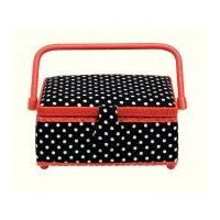 Prym Polka Dot Small Sewing Box Black, White & Red
