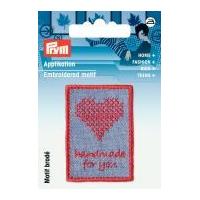 Prym Exclusive Handmade Embroidery Label Motif Blue & Red