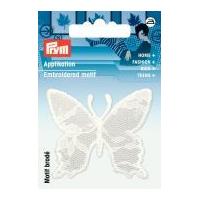 Prym Iron On Lace Butterfly Applique Motif White