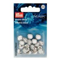 Prym Press On Round Metal Studs White