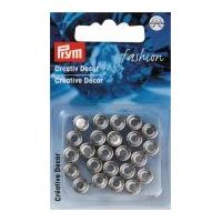 Prym Press On Round Diamante Studs Silver