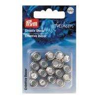 Prym Press On Round Diamante Studs Silver