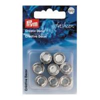 Prym Press On Round Diamante Studs Silver